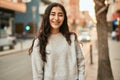 Young middle east girl smiling happy standing at the city Royalty Free Stock Photo