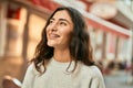 Young middle east girl smiling happy standing at the city Royalty Free Stock Photo