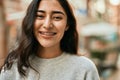 Young middle east girl smiling happy standing at the city Royalty Free Stock Photo