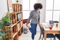 Young middle east woman business worker stretching leg at office Royalty Free Stock Photo