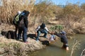 Young migrants crossing the border