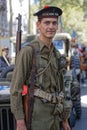 Young military man in the streets of Lyon