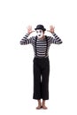 The young mime isolated on white background Royalty Free Stock Photo