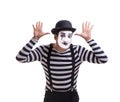 Young mime isolated on white background Royalty Free Stock Photo