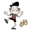 Young mime performing street art Royalty Free Stock Photo