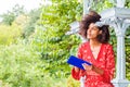 Young Mixed Race African American Woman traveling, relaxing at Central Park, New York City Royalty Free Stock Photo