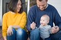 Young Mixed Race Chinese and Caucasian Family Portrait