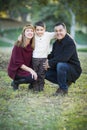 Young Mixed Race Family Portrait Outdoors Royalty Free Stock Photo