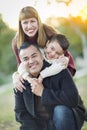 Young Mixed Race Family Portrait Outdoors Royalty Free Stock Photo