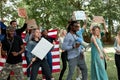 Mixed race people protest in support of drugs legalization Royalty Free Stock Photo