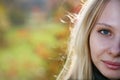Young Model With Blond Hairs. Fall. Autumn Royalty Free Stock Photo