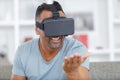 young modern man using 3d goggle Royalty Free Stock Photo