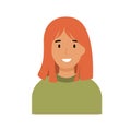 Young modern redhead woman, social media avatar