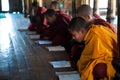 Young monk learning in monastery Myanmar Royalty Free Stock Photo