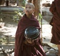 Young Monk Looking Up