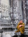 Young monk with pensive expression