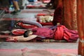 Young monk praying