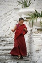 Young monk - Rinpung Dzong - Paro - Bhutan Royalty Free Stock Photo