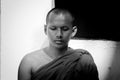 A young buddhist monk in deep meditation Royalty Free Stock Photo