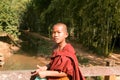 Young monk at the weekly market at Indein on Inle Lake in Myanmar