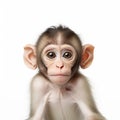 High Quality Monkey Portrait On White Background