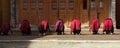 Young monks doing exercice
