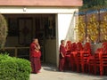 Young monks at Karma Tharjay Chokhorling Tibetan Monastery Bodh Gaya India