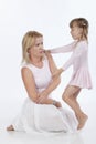 Young mother arguing with her little daughter Royalty Free Stock Photo