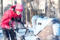 Young mother with baby in winter Royalty Free Stock Photo