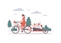 Young mother on a bicycle Royalty Free Stock Photo