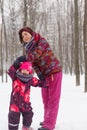Young mother , child in winter Royalty Free Stock Photo
