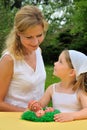 Young mother and daughter having Easter time Royalty Free Stock Photo