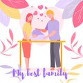 Young Mother and Father Swaddle Newborn Baby. Royalty Free Stock Photo