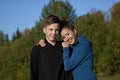 Young mother and her teenage son portrait Royalty Free Stock Photo