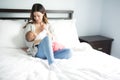 Young mother holding her baby child. Mom nursing baby. Royalty Free Stock Photo