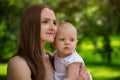 Young mother holding her cute baby. Happy Family. Lovely mom and child girl Royalty Free Stock Photo