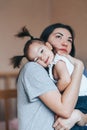 Young mother holding her little child girl. Royalty Free Stock Photo