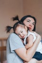 Young mother holding her little child girl. Royalty Free Stock Photo