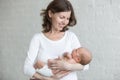 Young mother holding her newborn baby Royalty Free Stock Photo