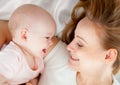 Young mother hugging baby Royalty Free Stock Photo