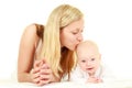 Young mother kissing baby Royalty Free Stock Photo