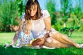 Young mother reading book to her little son Royalty Free Stock Photo