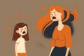 Young mother scolding unhappy crying small girl, , created with Generative AI technology