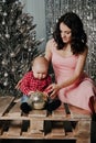 Young mother and son. Woman and newborn baby boy Royalty Free Stock Photo