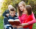 Young mother telling a story Royalty Free Stock Photo