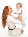 Young mother woman holding in her arms infant child baby kid Royalty Free Stock Photo