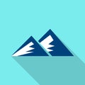 Young mountain icon, flat style Royalty Free Stock Photo