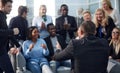 Young multi ethnic business people group in the meeting room Royalty Free Stock Photo