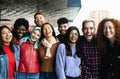 Young multi ethnic friends having fun together hanging out in the city Royalty Free Stock Photo