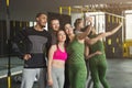 Young multiethnic group making selfie at gym Royalty Free Stock Photo